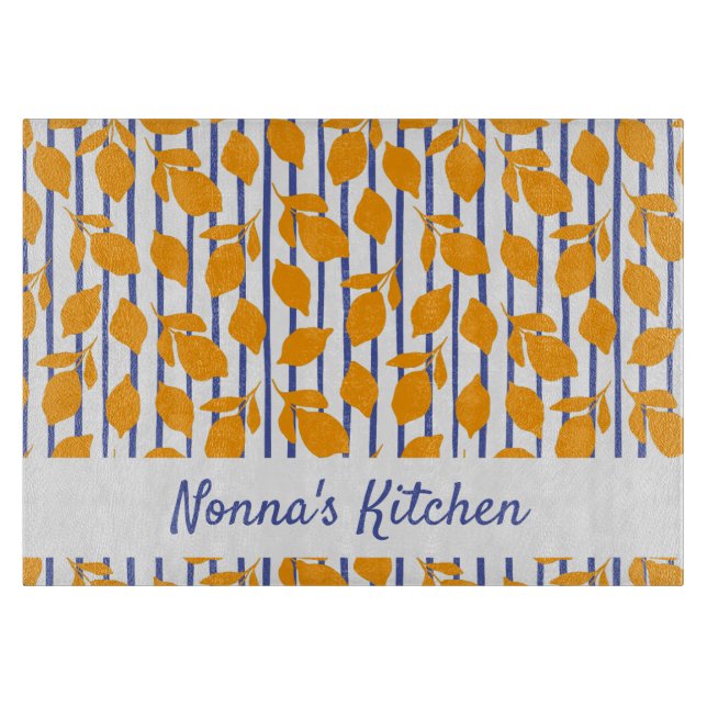 Personalisierte moderne italienische Küche Lemons Schneidebrett (Vorderseite)