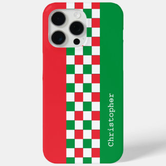 Personalisierte moderne italienische Racing-Karo Case-Mate iPhone Hülle
