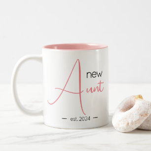 Personalisierte moderne mädchenhafte neue Tante Zweifarbige Tasse