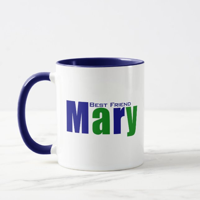 Personalisierte Moderne "Mary" in Deep Green und B Tasse (Links)