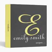 Personalisierte moderne Monogramm-Blau-Rezepte