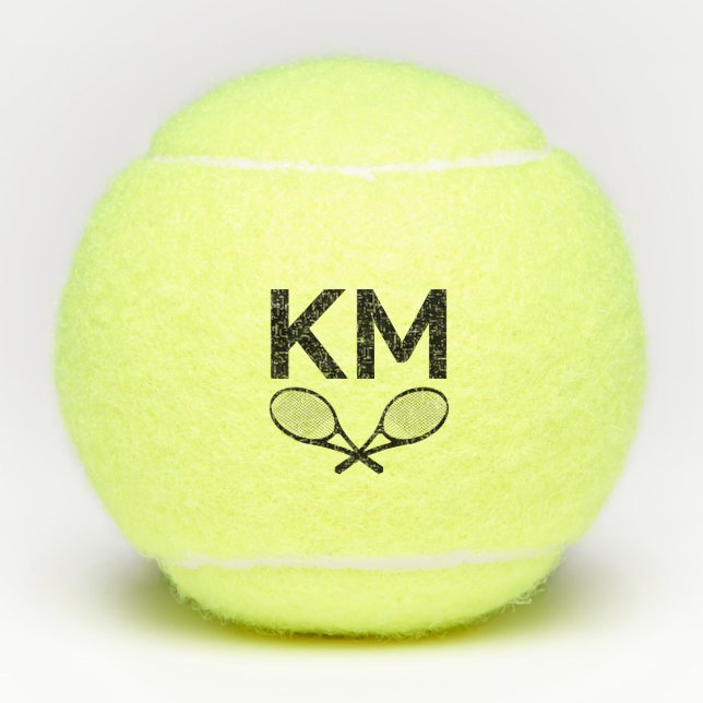 Personalisierte moderne Monogramm-Initialen Stilvo Tennisbälle (Vorderseite)