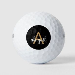 Personalisierte moderne Monogramm Name Girl Gold B Golfball