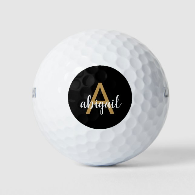 Personalisierte moderne Monogramm Name Girl Gold B Golfball (Vorderseite)