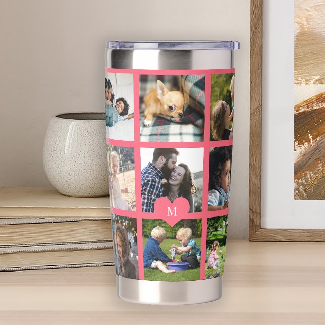 Personalisierte moderne Multifoto-Collage mit Mono Thermobecher (Von Creator hochgeladen)