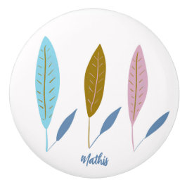 Personalisierte moderne niedliche Blatt-Keramik Pu Keramikknauf