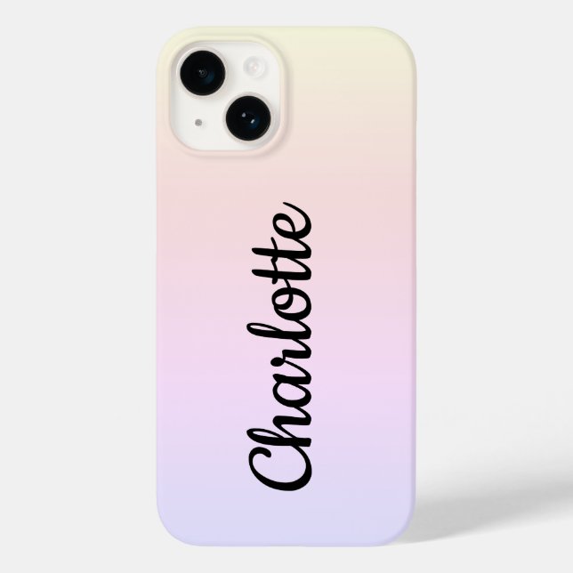Personalisierte moderne Pastel Ombre Case-Mate iPhone Hülle (Rückseite)