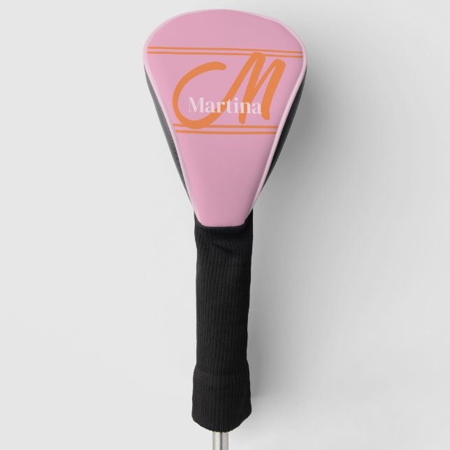 Personalisierte, moderne Pink Golf Head Cover Headcover (Vorderseite)