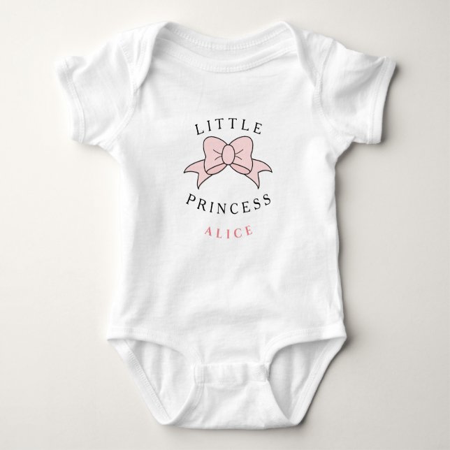 Personalisierte moderne Princess Baby Girl Baby Strampler (Vorderseite)