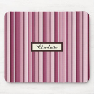 Personalisierte moderne rosa Mauve Vertikale Strei Mousepad