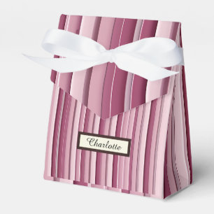 Personalisierte moderne rosa Mauve-Vertikalstreife Geschenkschachtel