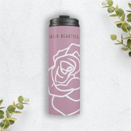 Personalisierte, moderne Rosa Rose Thermosbecher