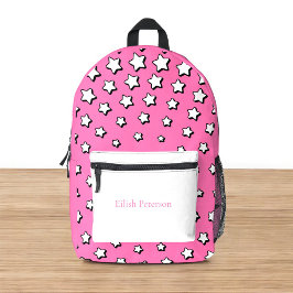 Personalisierte, moderne rosa Sterne, trendige Kin Bedruckter Rucksack