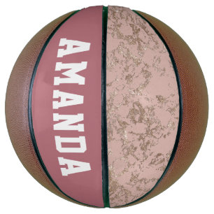 Personalisierte moderne Rose Gold Girl Basketball