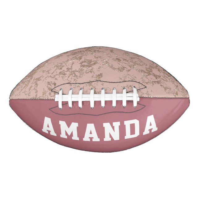 Personalisierte moderne Rose Gold Girl Football (Vorderseite)