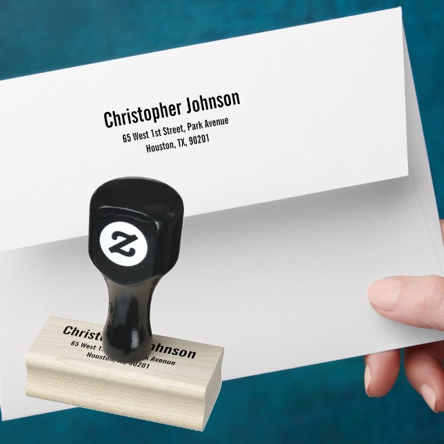 Personalisierte moderne Rücksendeadresse Gummistempel (Personalized Modern Simple Return Address Office Rubber Stamp)