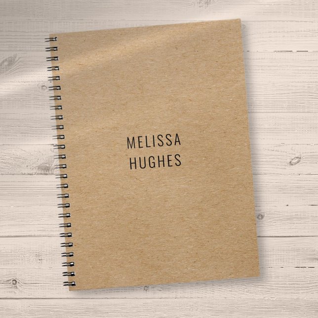 Personalisierte, moderne, rustikale Kraft Notizblock (Personalized Simple Modern Rustic Kraft Notebook)