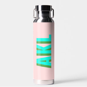 Personalisierte moderne Schatten-Monogramm-Initial Trinkflasche