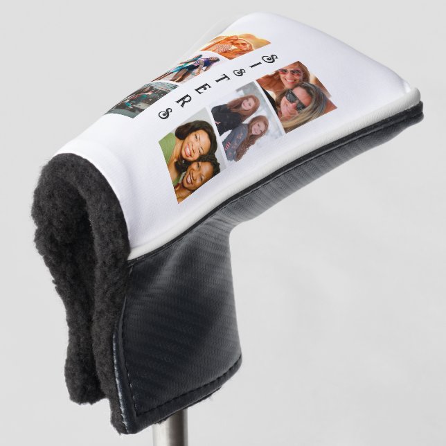 Personalisierte moderne Schwestern 6 FotoCollage Golf Headcover (3/4 Vorderseite)