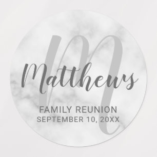 Personalisierte moderne Script-Monogramm und Famil Etiketten