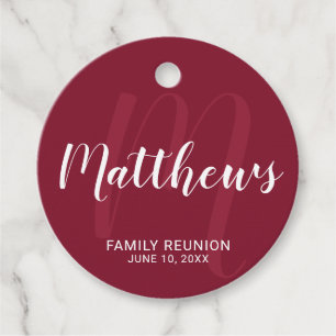 Personalisierte moderne Script-Monogramm und Famil Geschenkanhänger
