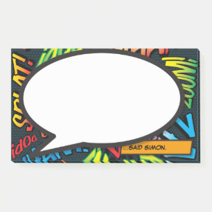 Personalisierte moderne Sprechblasen-Spaß-Comic-Bo Post-it Klebezettel