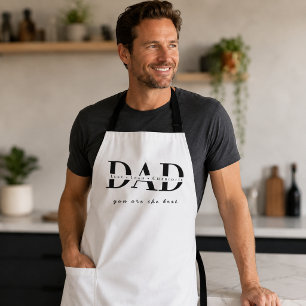 Personalisierte moderne VATER-Schürze in Weiß Schürze