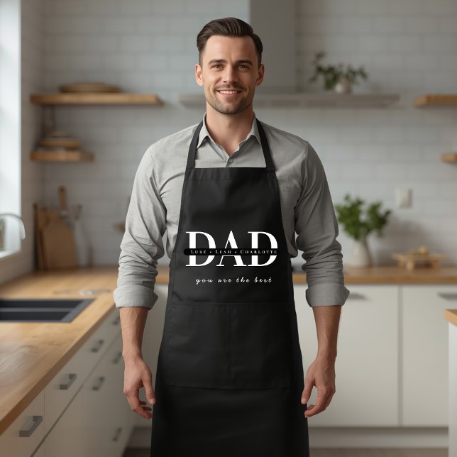 Personalisierte moderne VATER Schwarze Schürze (Von Creator hochgeladen)