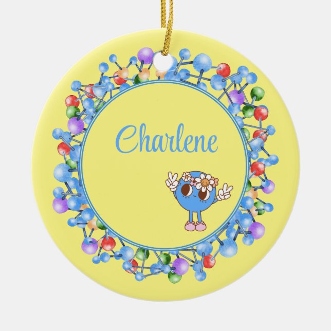 Personalisierte Moleküle Partikel Peace Atom Keramik Ornament (Vorne)