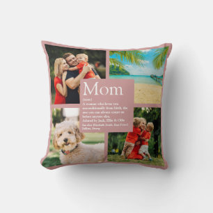 Personalisierte Mom-Definition 4 Foto Blush Rosa Kissen