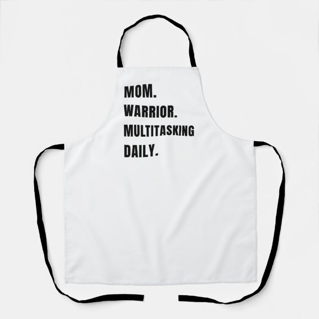 Personalisierte Mom Warrior Multitasking-Tagesgesc Schürze (Vorderseite)