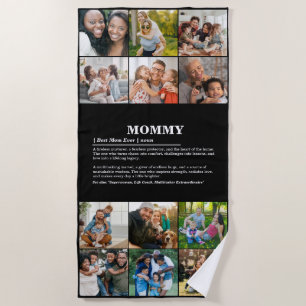 Personalisierte Mommy Definition 12 FotoCollage Strandtuch