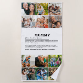 Personalisierte Mommy Definition 12 FotoCollage Strandtuch