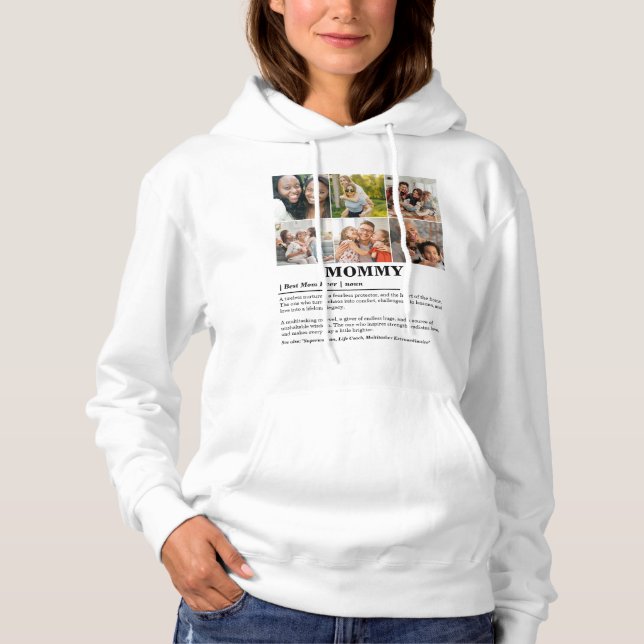 Personalisierte Mommy-Definition 6-FotoCollage Hoodie (Vorderseite)