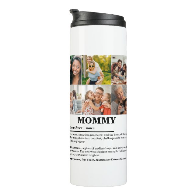 Personalisierte Mommy-Definition 6-FotoCollage Thermosbecher (Nach rechts gedreht)