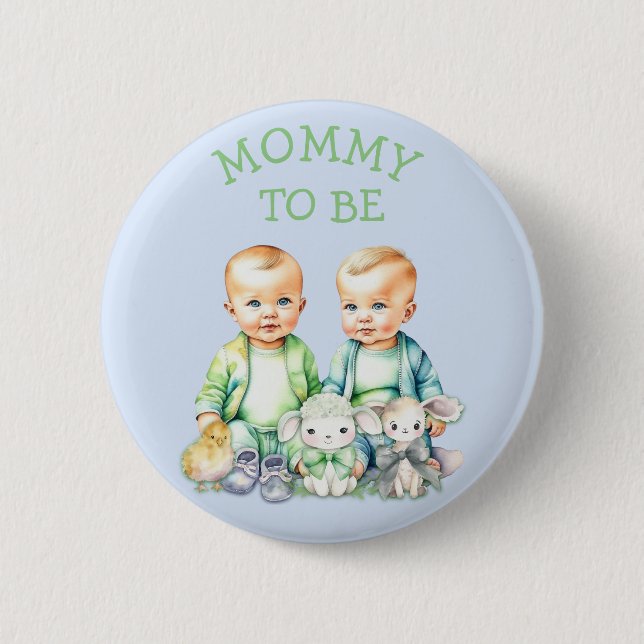 Personalisierte Mommy to be Baby Shower Button (Vorderseite)