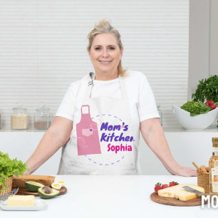 Personalisierte "Moms Küche" Klassisch Minimalisti Schürze