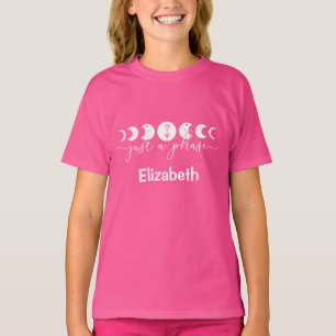 Personalisierte Mondphasen Nur eine Phase Rosa  T-Shirt