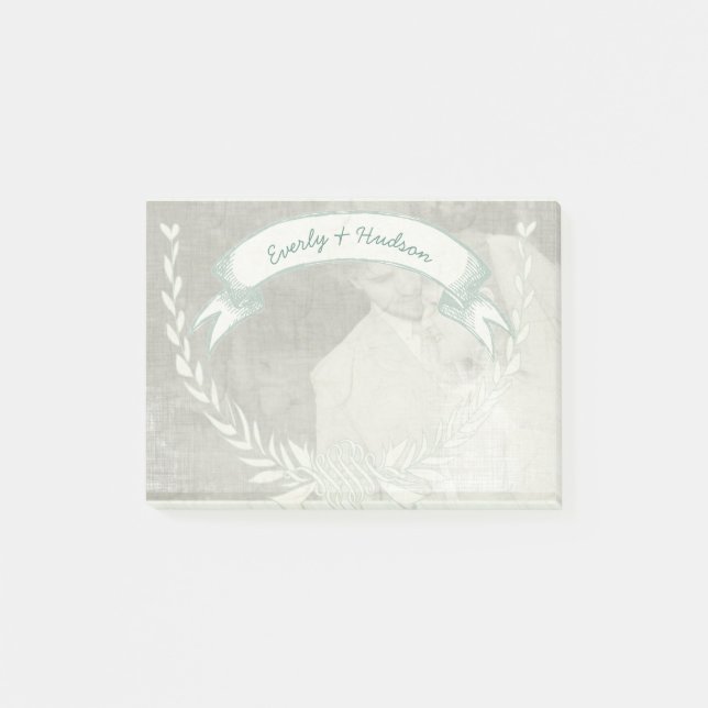 Personalisierte Mongram Post-it®-Hinweise für Ihr  Post-it Klebezettel (Vorderseite)