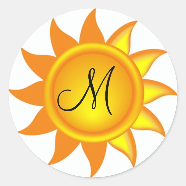 Personalisierte Mongram Sun Beach Stickers (Vorderseite)