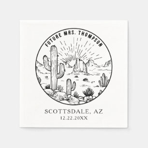 Personalisierte Mongram-Wüstenhochzeit Serviette