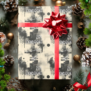 Personalisierte monochrome und silberne elegante G Geschenkpapier