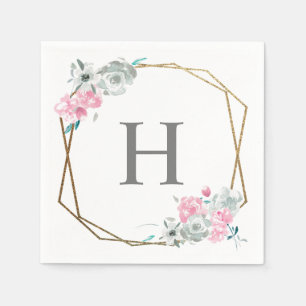 personalisierte Monografie-Hochzeit "Wasserfarbenb Serviette