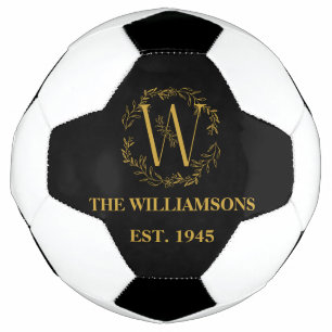 Personalisierte Monogram Black & Gold-Produktfamil Fußball