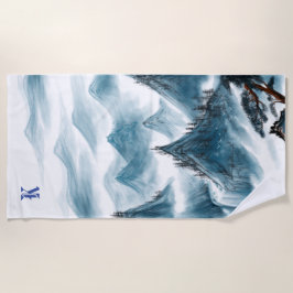 Personalisierte Monogram Blue Rolling Mouning View Strandtuch