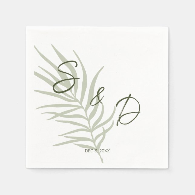 Personalisierte Monogram Boho Wedding Serviette (Vorderseite)