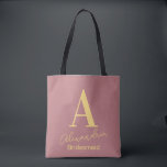Personalisierte Monogram Bridesmaid Dusty Pink<br><div class="desc">Das ist ein einfaches, modernes, personalisiertes Monogramm-Design. Dieses stilvolle Design ist in trendigem staubrosa mit stilvoller Typografie gehalten. Es ist ideal für ein personalisiertes Geschenk für Ihre Brautjungfrau oder Trauzeugin und ideal als Brautparty bei Ihnen oder als Gastgeschenk für Ihren Junggeselinnen-Abschied. Fügen Sie einfach den Namen und den Anfangsbuchstaben Ihrer...</div>