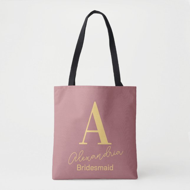 Personalisierte Monogram Bridesmaid Dusty Pink (Vorderseite)