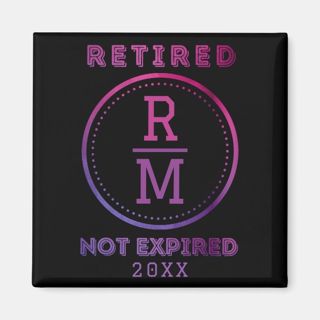 Personalisierte Monogram Date Retirement Gast Magnet (Vorne)