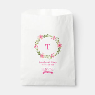 Personalisierte Monogram Floral Wreath Wedding Geschenktütchen